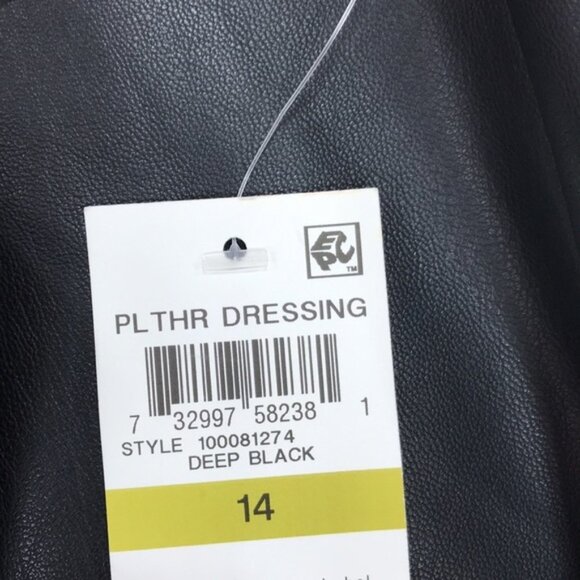 Bar III Belted Faux-Leather Dress - Picture 5 of 9